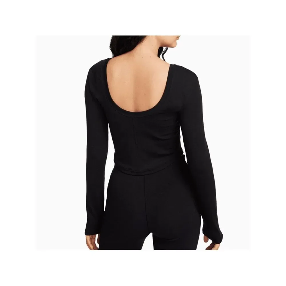 Nike Sportswear Chill Knit Black Long Sleeve Top Women’s Size XXL